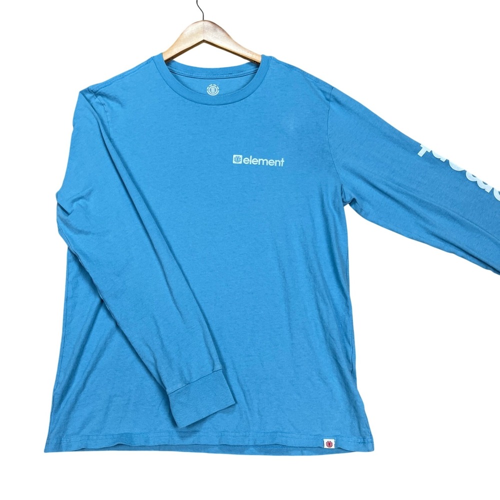 Element Skate Co T-Shirt Mens M Blue Long Sleeve Mountain Graphic Performance